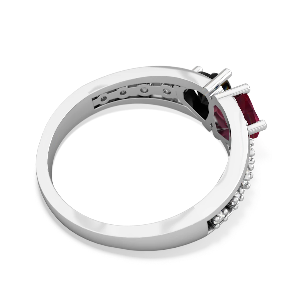 Ruby Heart To Heart 14K White Gold ring R3342