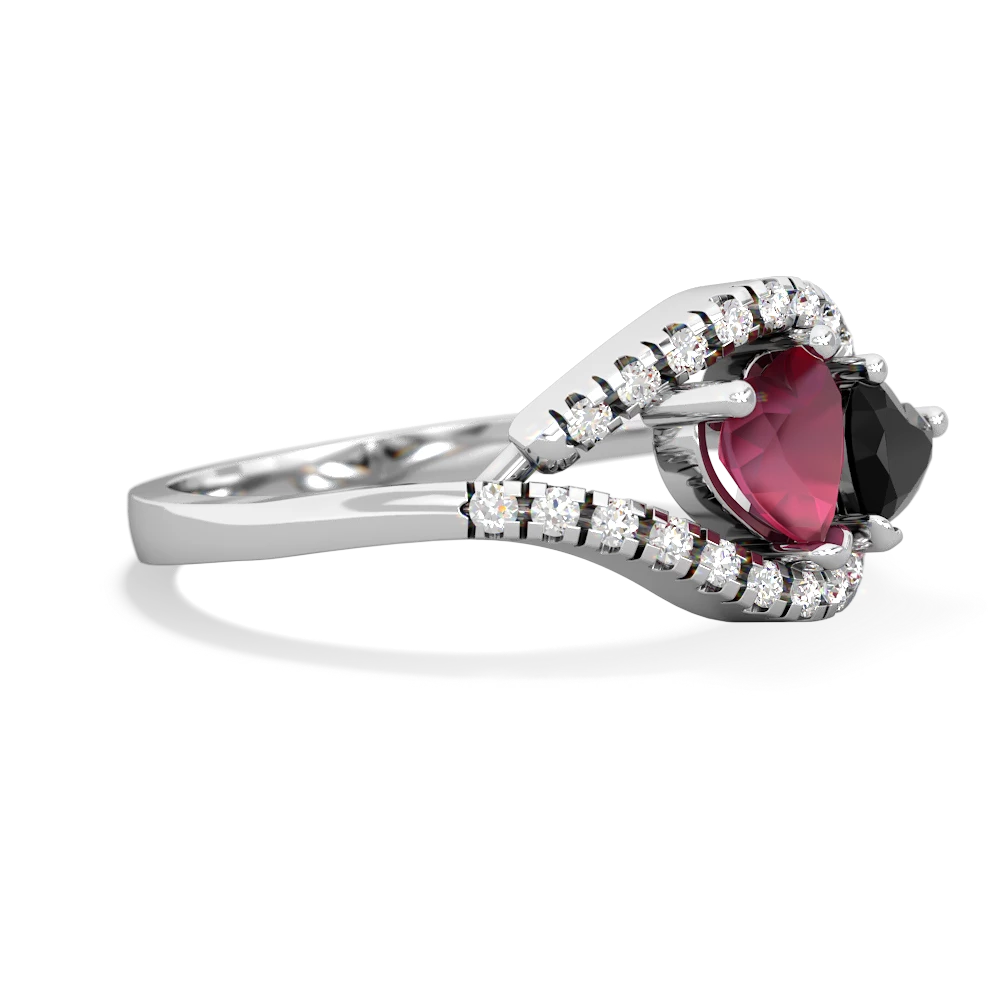 Ruby Mother And Child 14K White Gold ring R3010