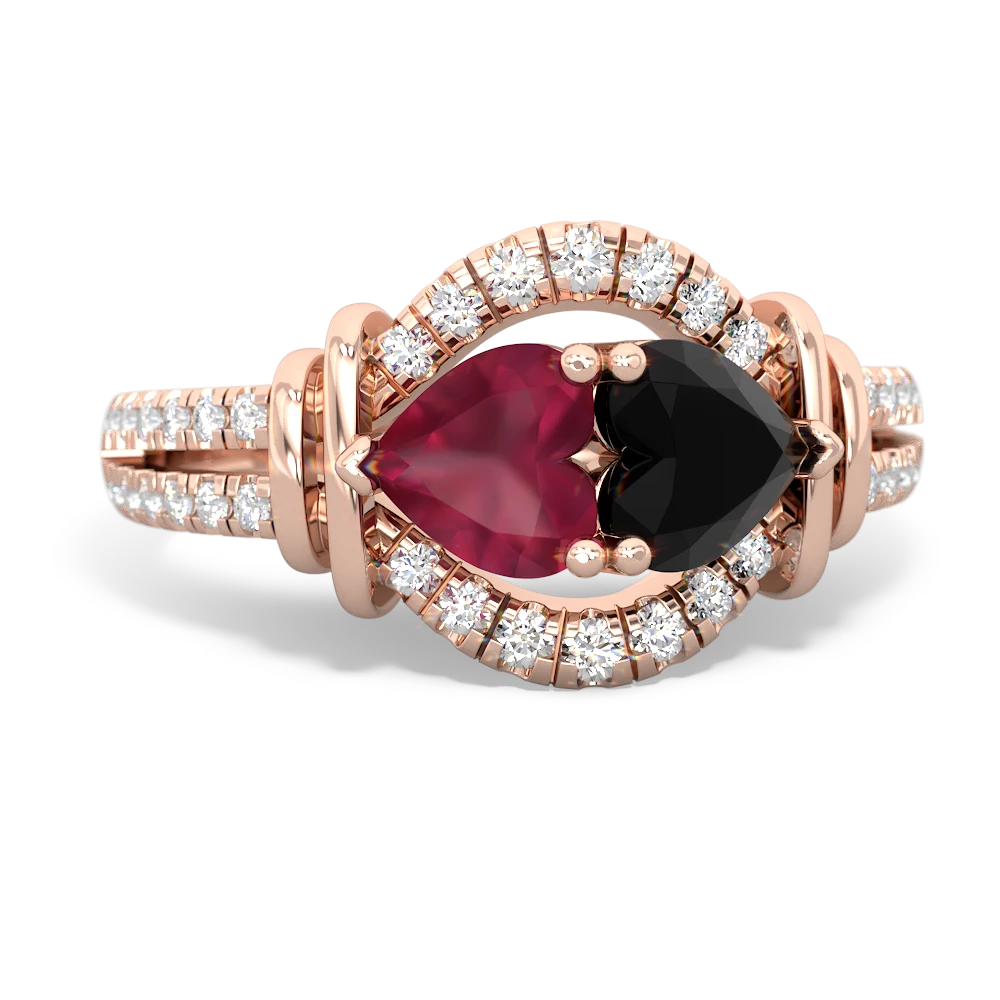 Ruby Art-Deco Keepsake 14K Rose Gold ring R5630