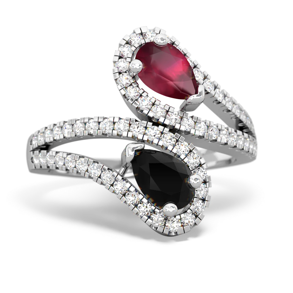 Ruby Diamond Dazzler 14K White Gold ring R3000