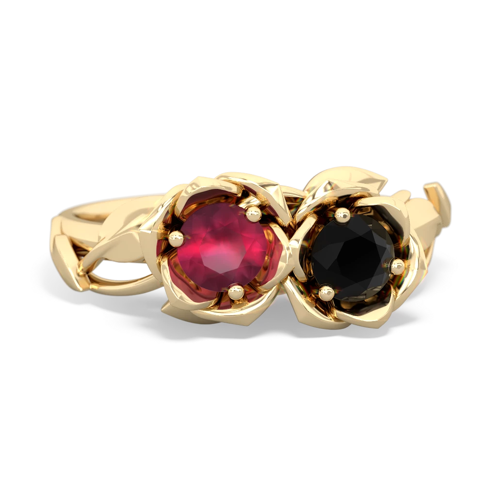 Ruby Rose Garden 14K Yellow Gold ring R5510