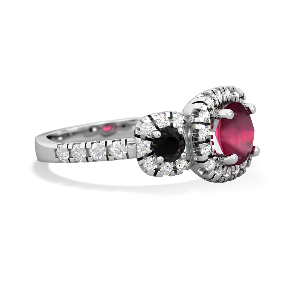 Ruby Regal Halo 14K White Gold ring R5350