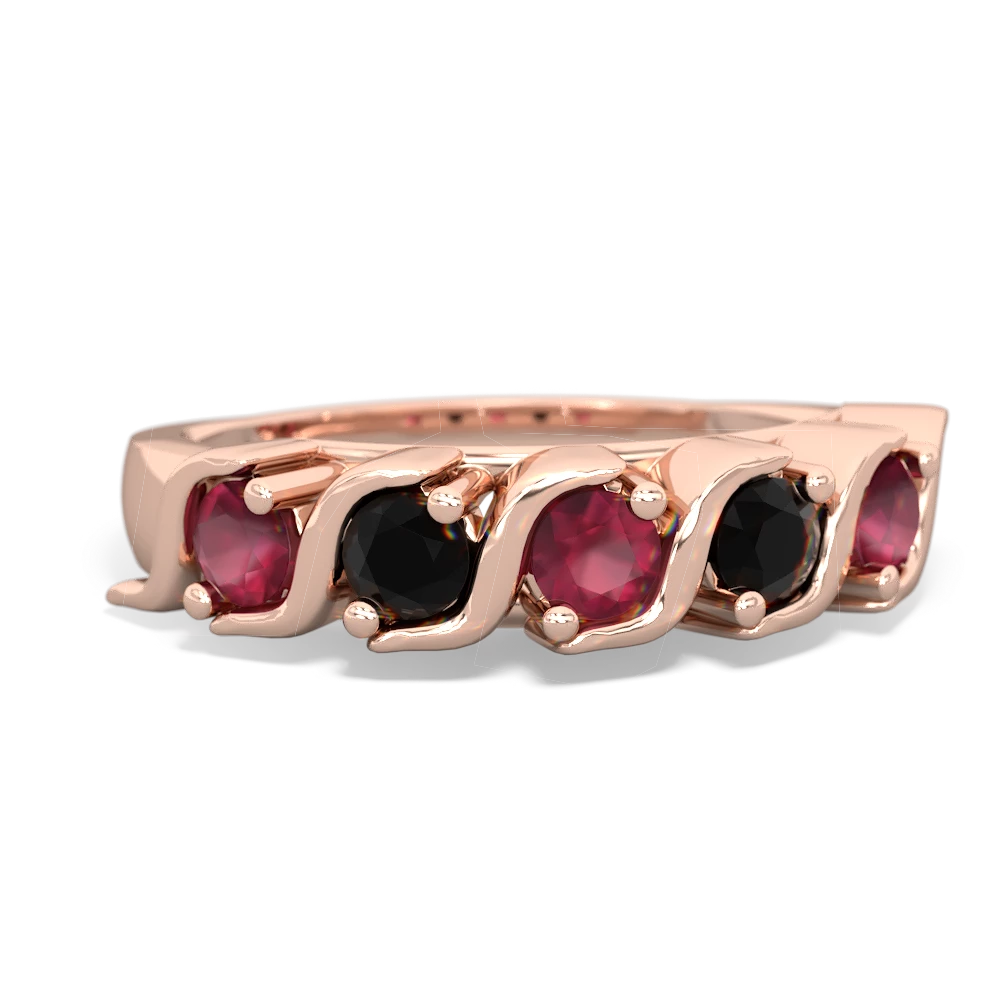 Ruby Anniversary Band 14K Rose Gold ring R2089