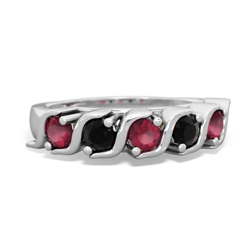 Ruby Anniversary Band 14K White Gold ring R2089