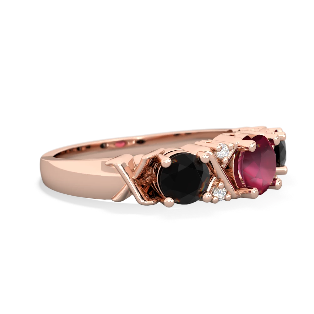 Ruby Hugs And Kisses 14K Rose Gold ring R5016
