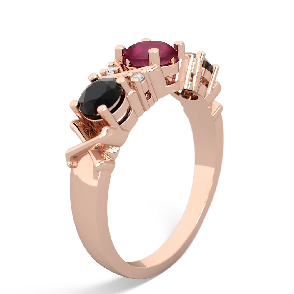 Ruby Hugs And Kisses 14K Rose Gold ring R5016