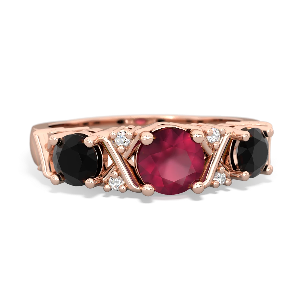 Ruby Hugs And Kisses 14K Rose Gold ring R5016