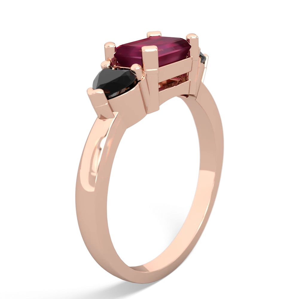 Ruby Three Stone 14K Rose Gold ring R5235