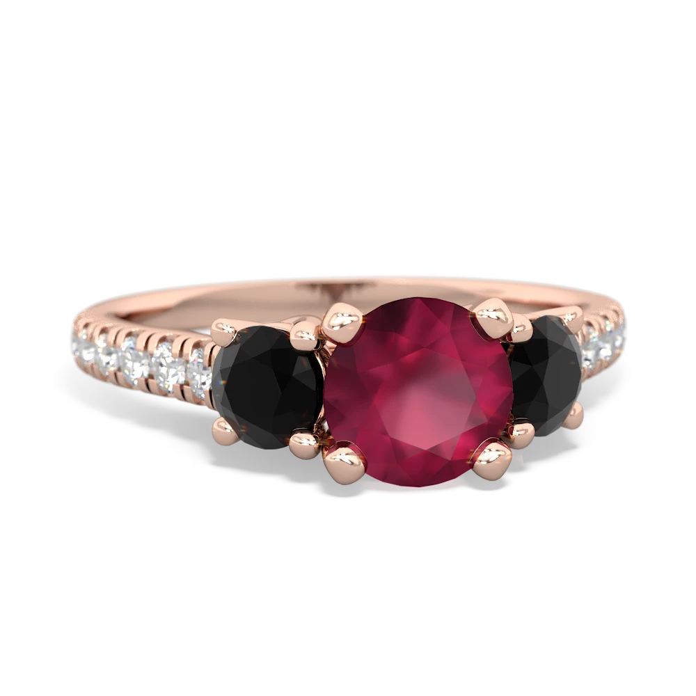 Ruby Pave Trellis 14K Rose Gold ring R5500