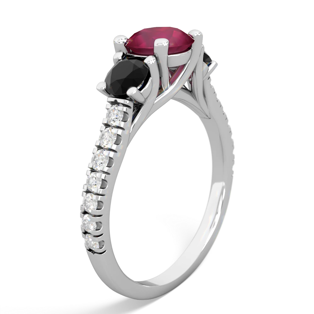 Ruby Pave Trellis 14K White Gold ring R5500