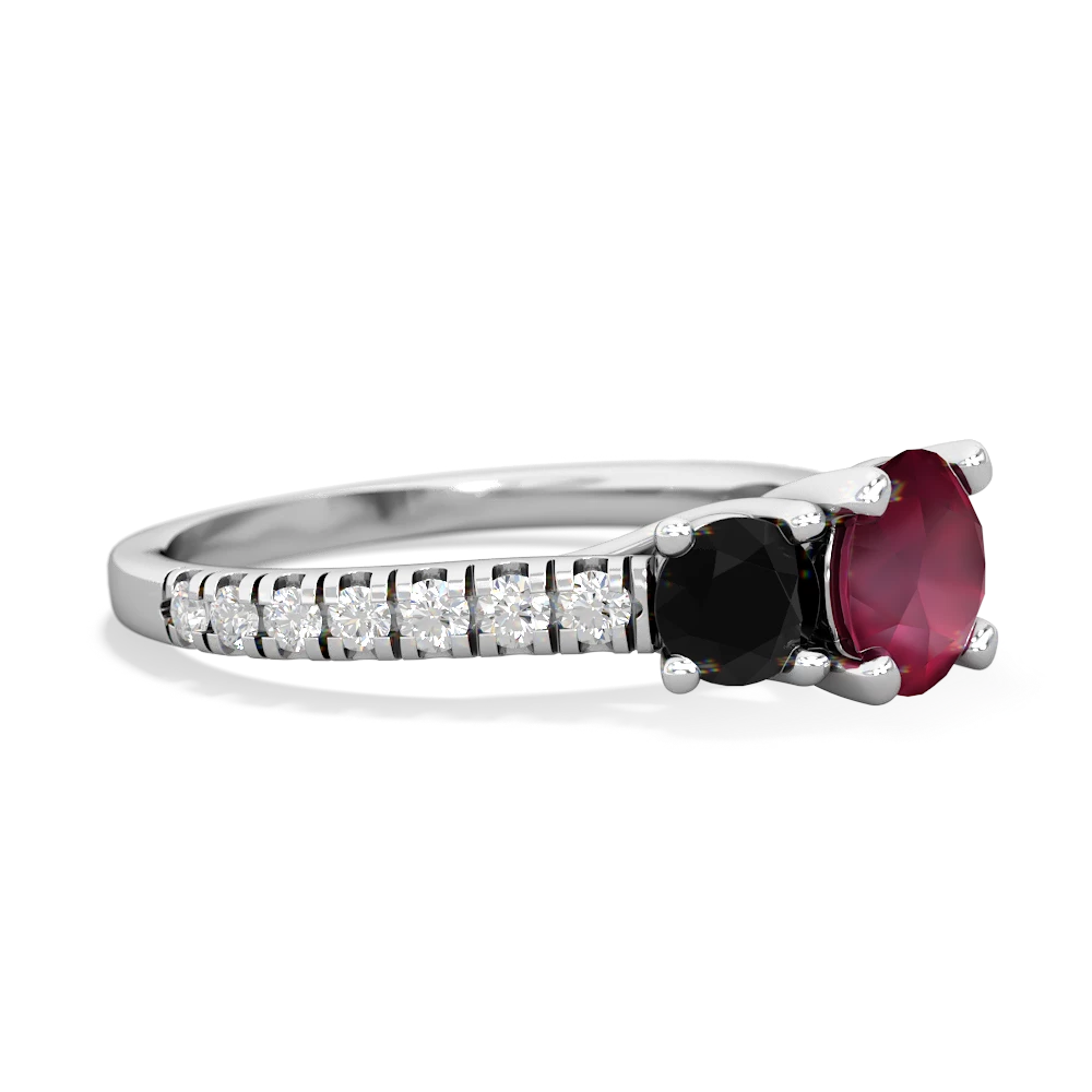 Ruby Pave Trellis 14K White Gold ring R5500