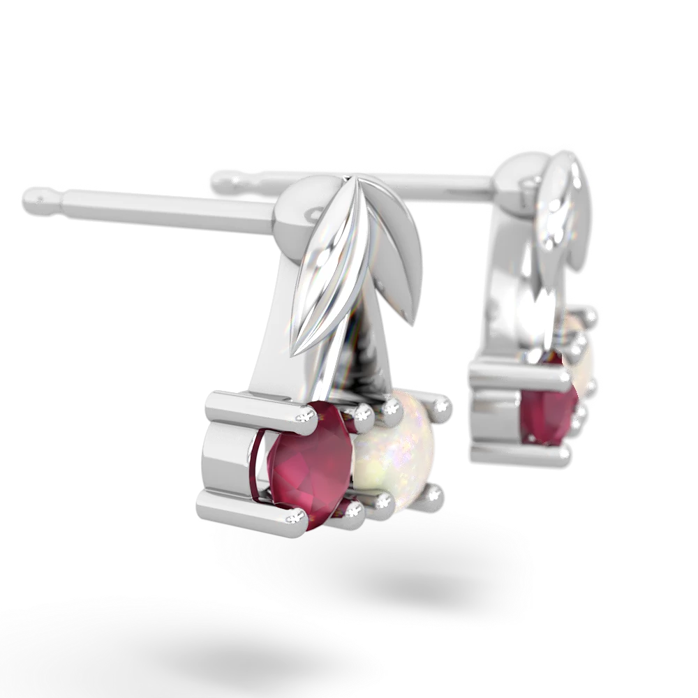 Ruby Sweet Cherries 14K White Gold earrings E7001