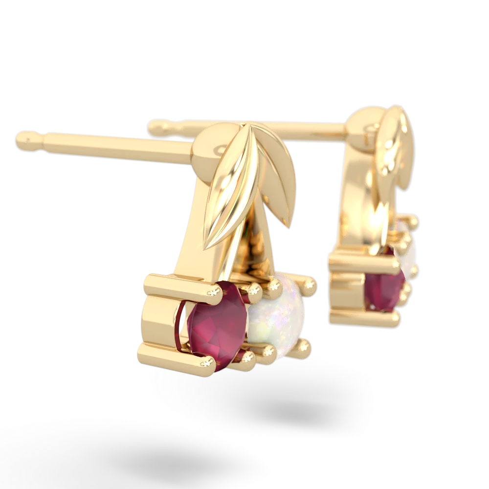 Ruby Sweet Cherries 14K Yellow Gold earrings E7001