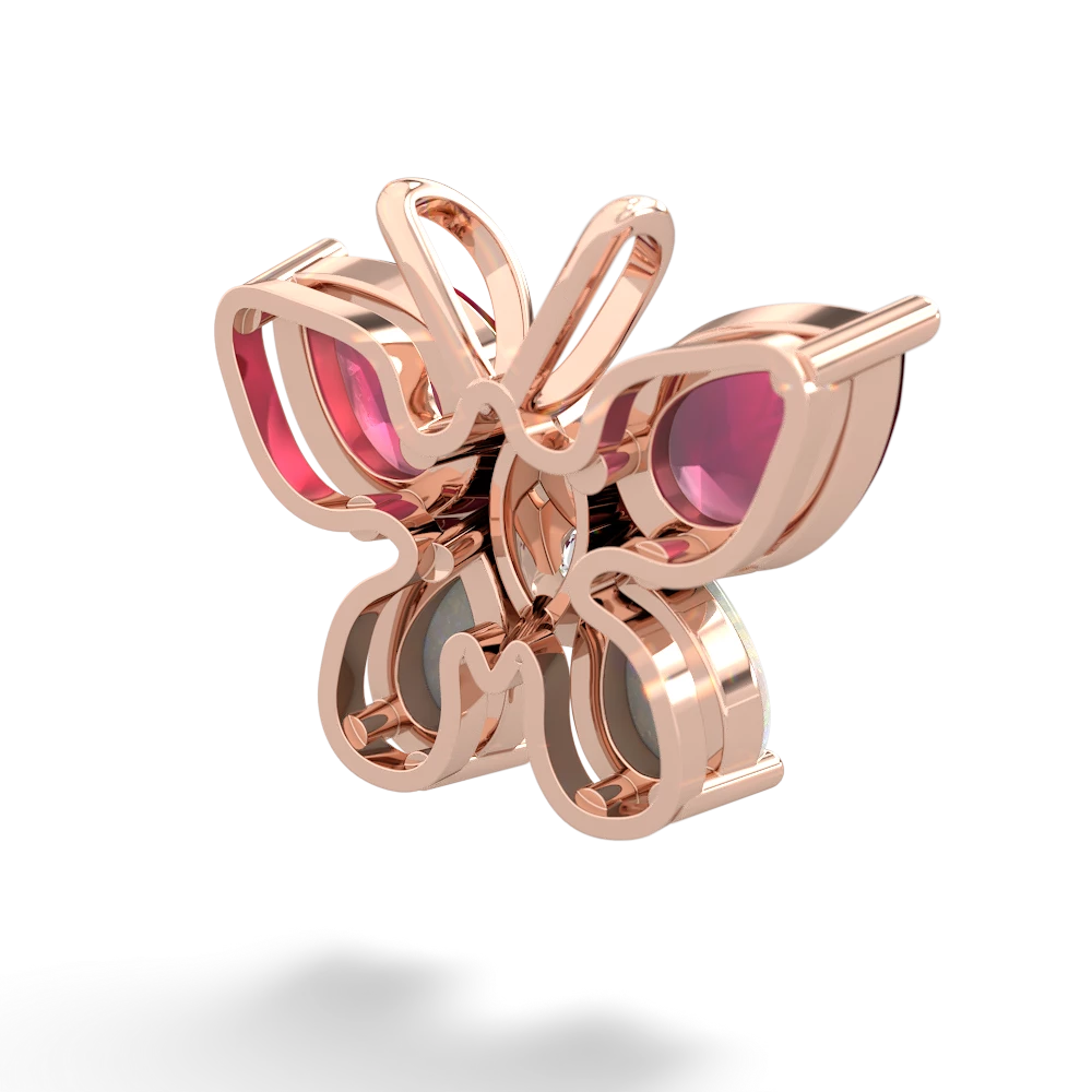 Ruby Butterfly 14K Rose Gold pendant P2215