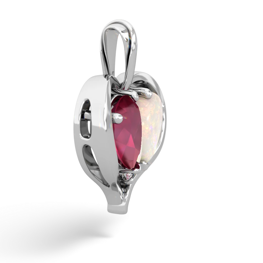 Ruby Two Become One 14K White Gold pendant P5330