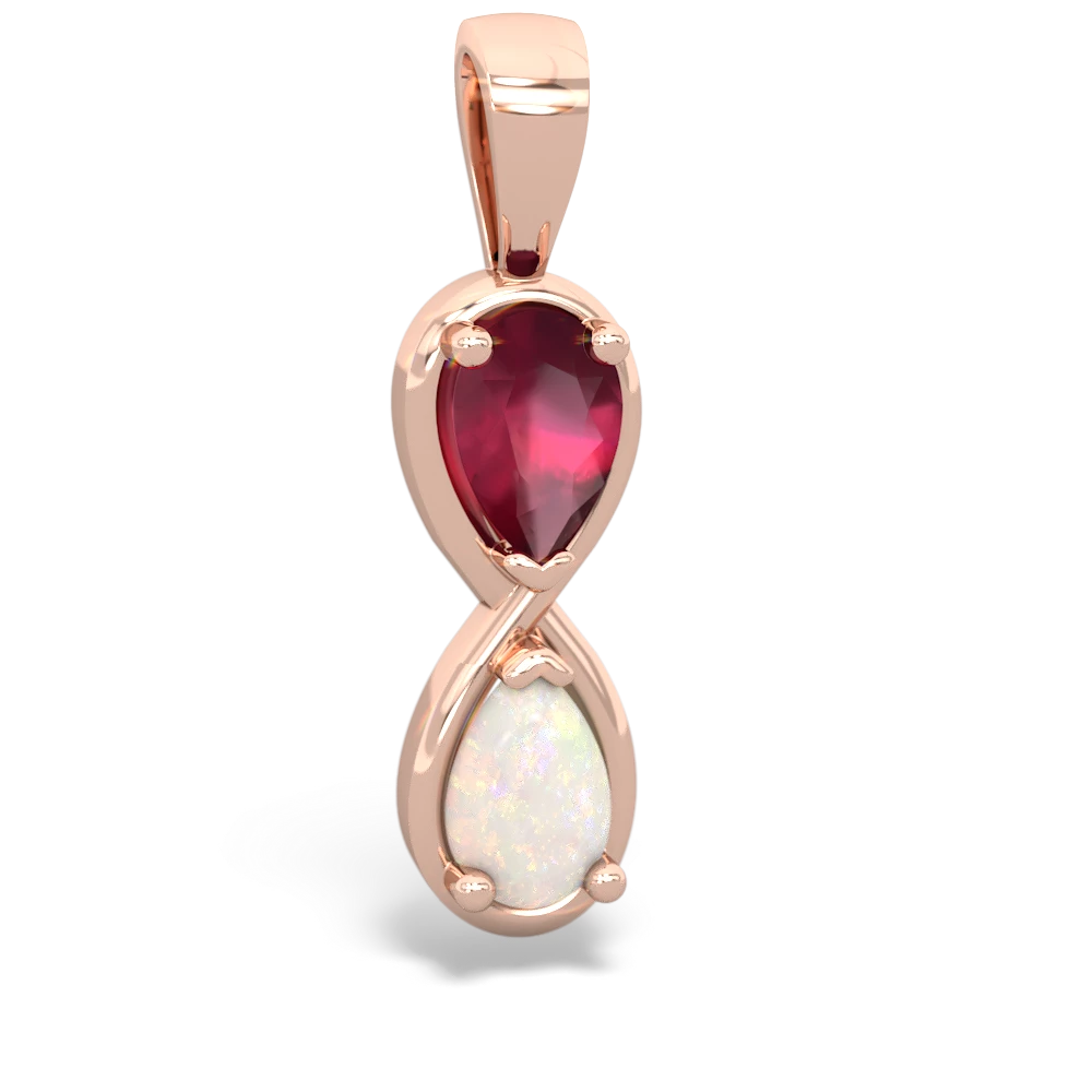 Ruby Infinity 14K Rose Gold pendant P5050