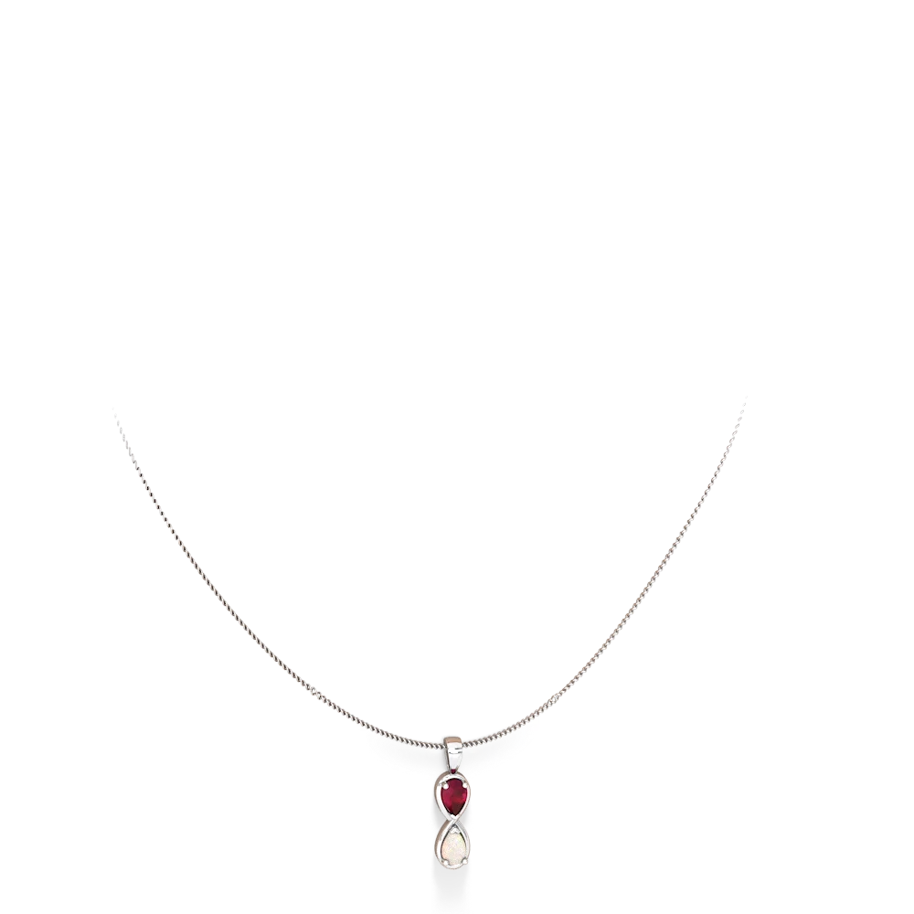 Ruby Infinity 14K White Gold pendant P5050