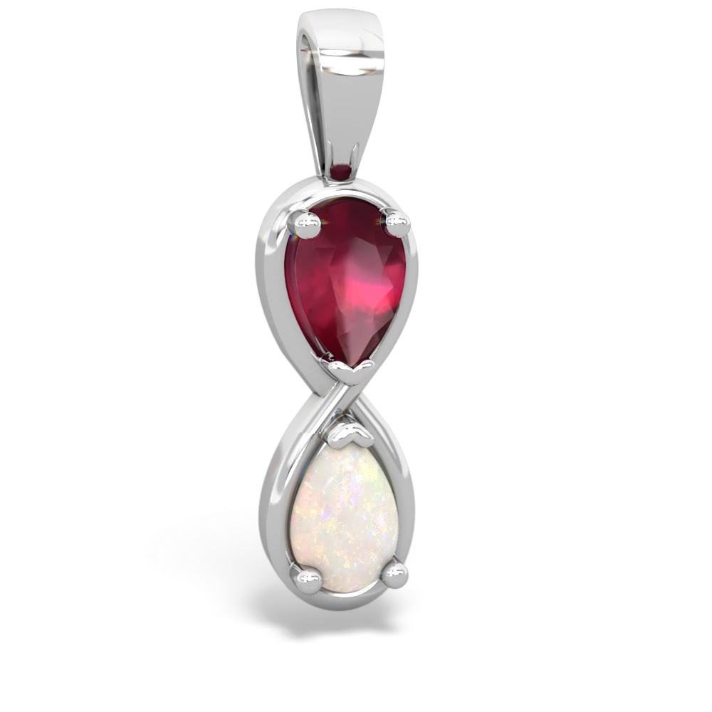 Ruby Infinity 14K White Gold pendant P5050