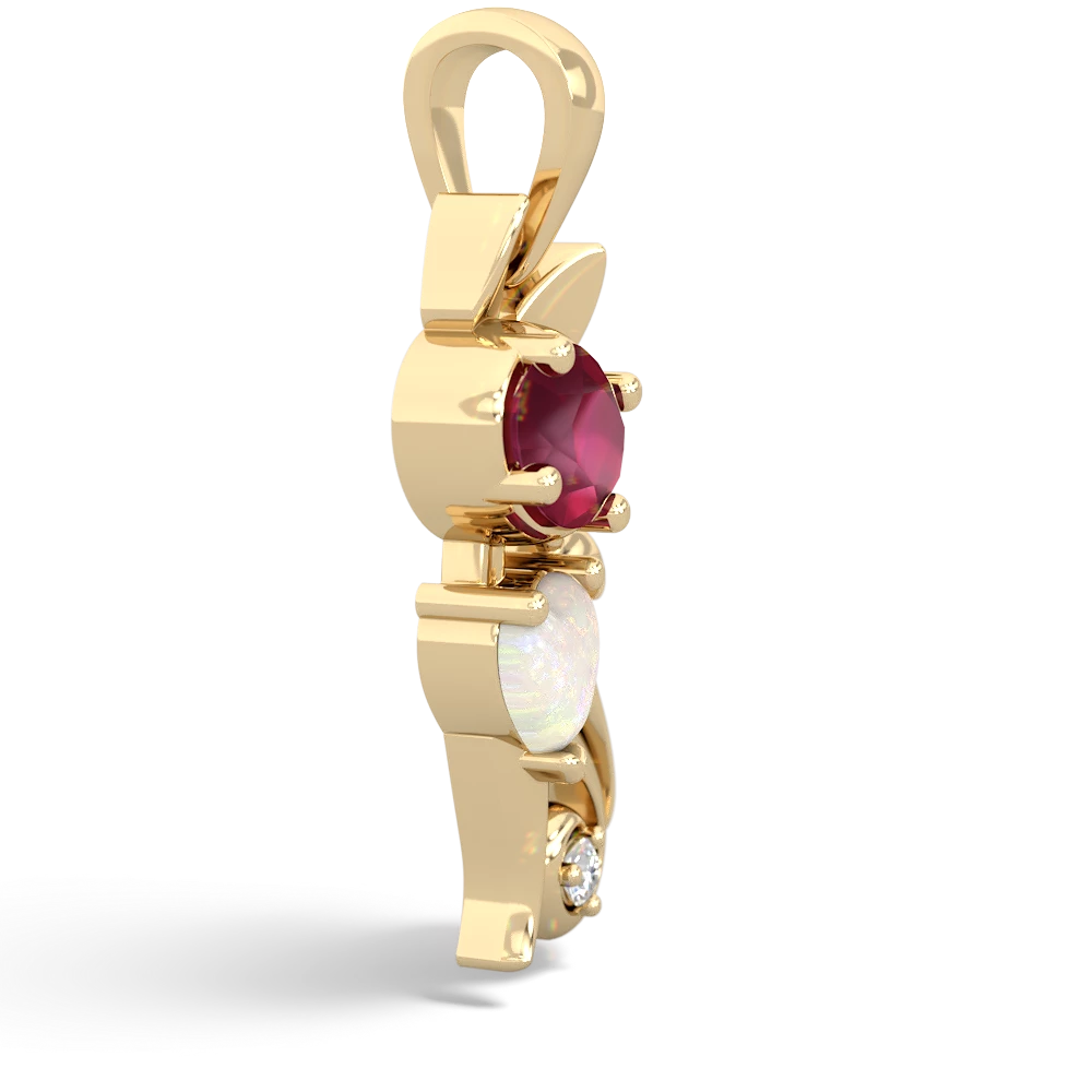 Ruby Kitten 14K Yellow Gold pendant P5780