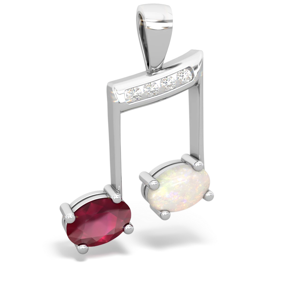 Ruby Color Of Music 14K White Gold pendant P3334