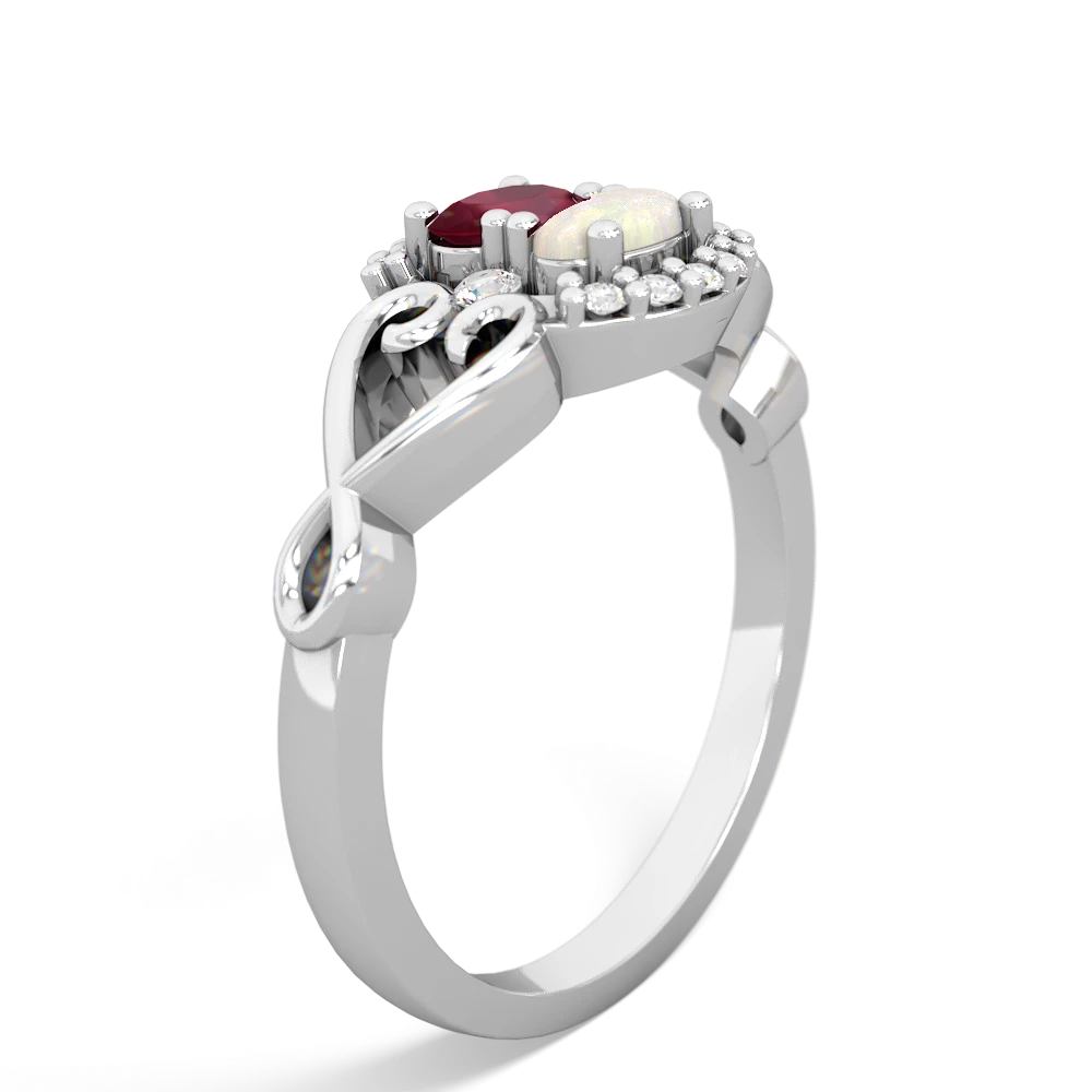 Ruby Love Nest 14K White Gold ring R5860