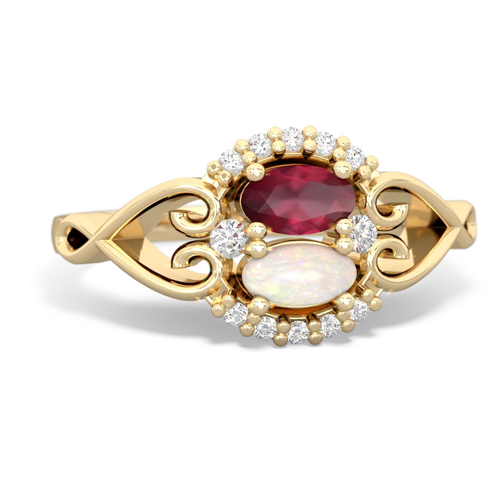 Ruby Love Nest 14K Yellow Gold ring R5860