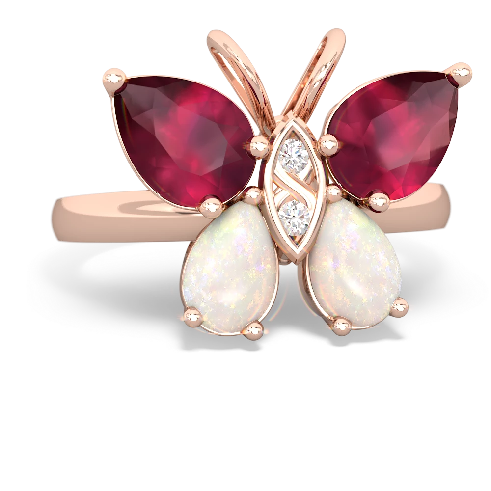 Ruby Butterfly 14K Rose Gold ring R2215