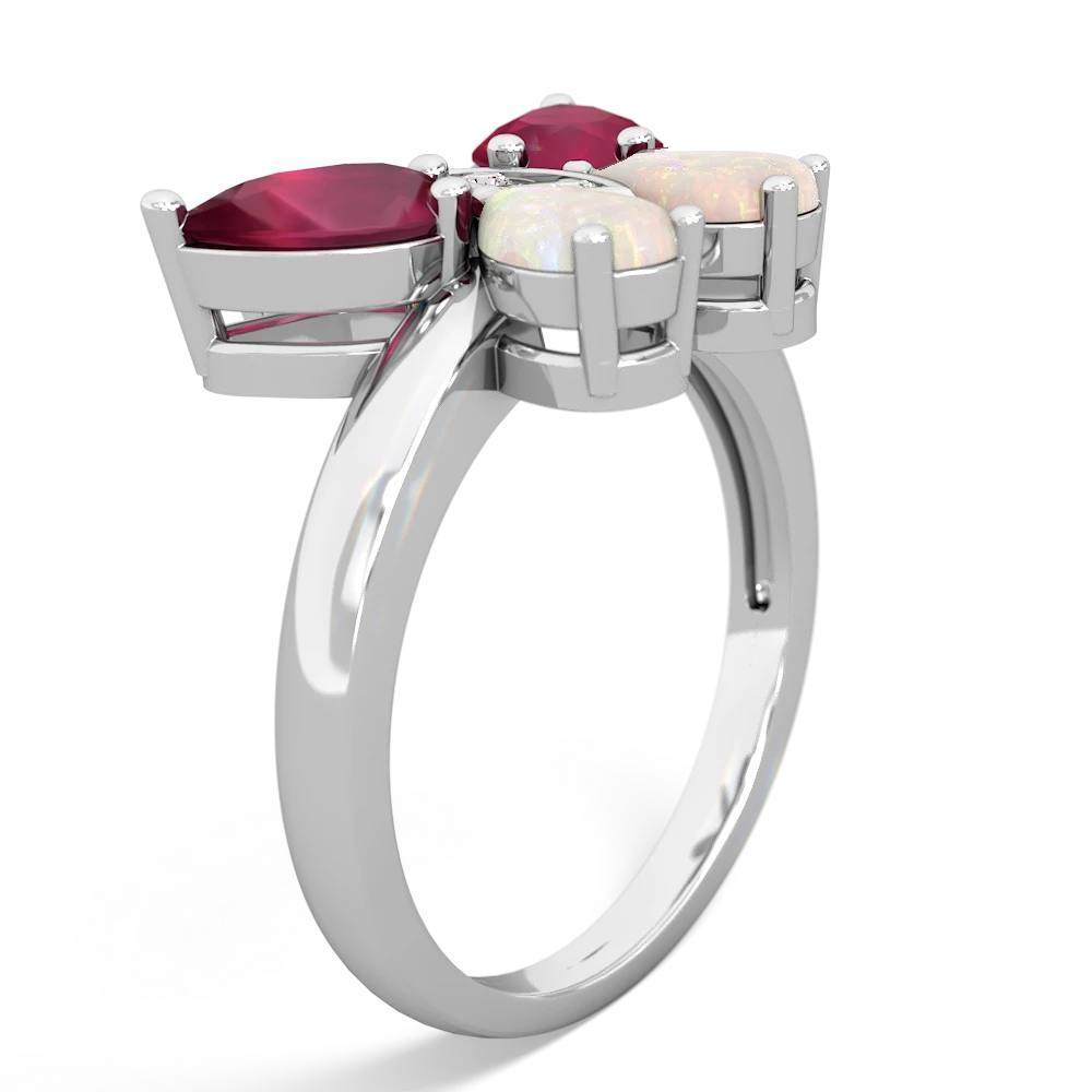 Ruby Butterfly 14K White Gold ring R2215