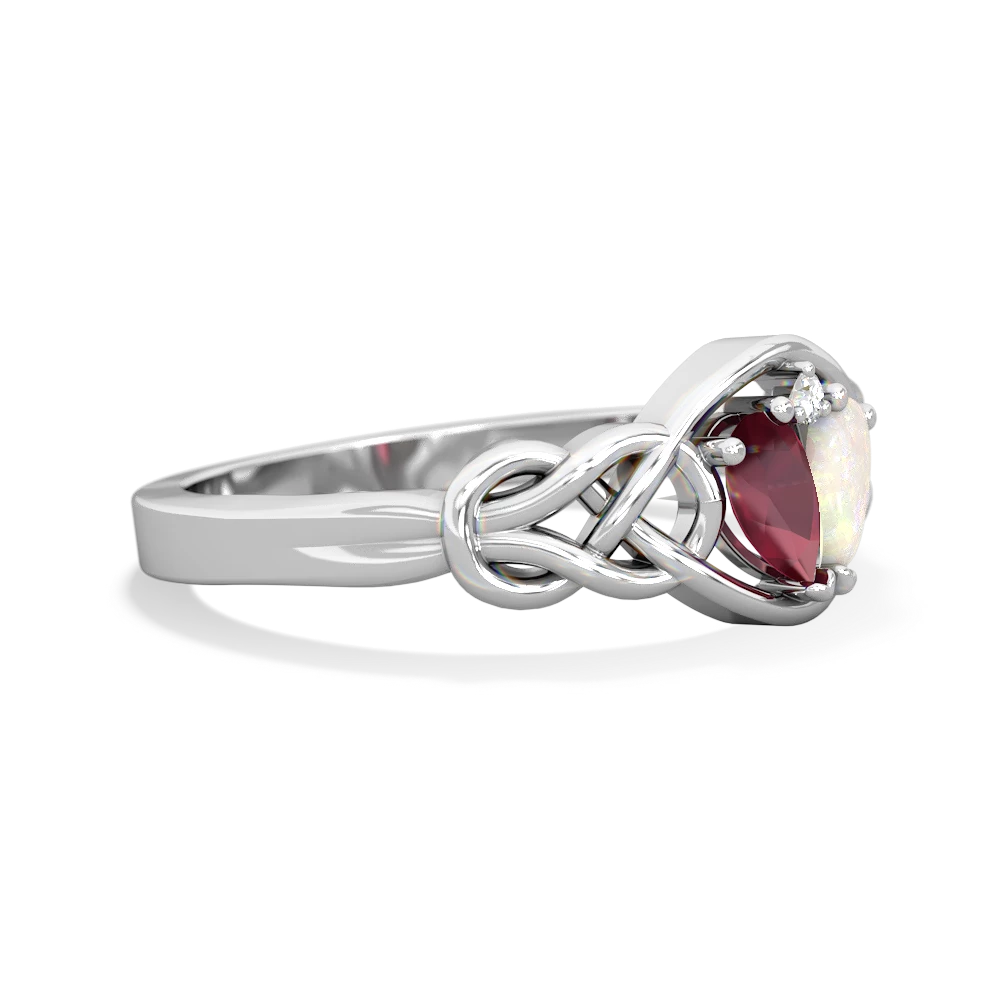 Ruby Celtic Love Knot 14K White Gold ring R5420