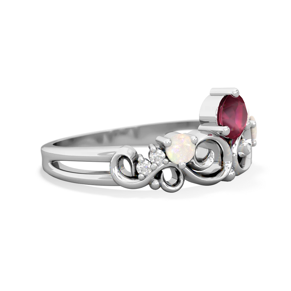 Ruby Crown Keepsake 14K White Gold ring R5740