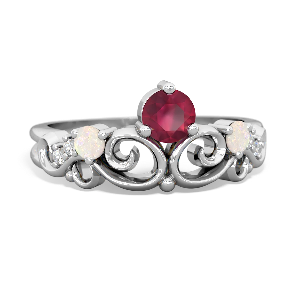 Ruby Crown Keepsake 14K White Gold ring R5740