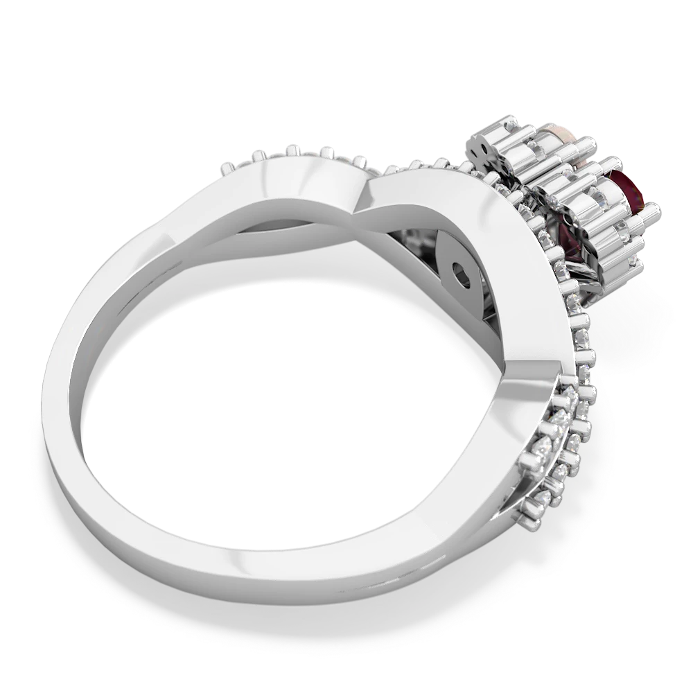 Ruby Diamond Twist 'One Heart' 14K White Gold ring R2640HRT