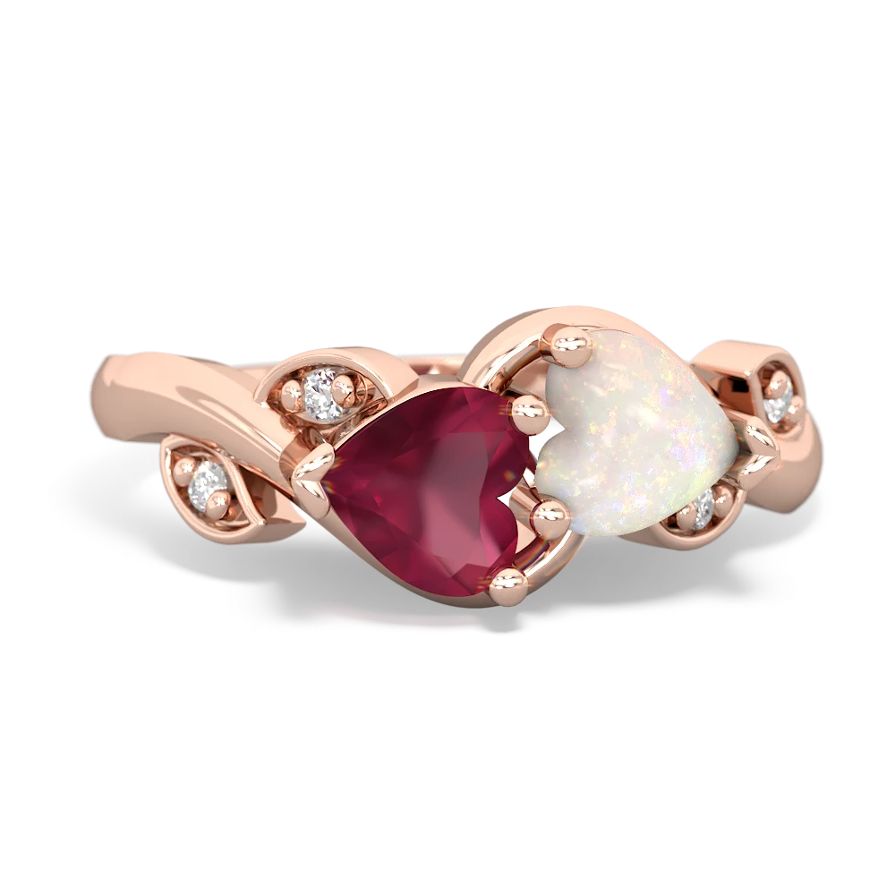 Ruby Floral Elegance 14K Rose Gold ring R5790