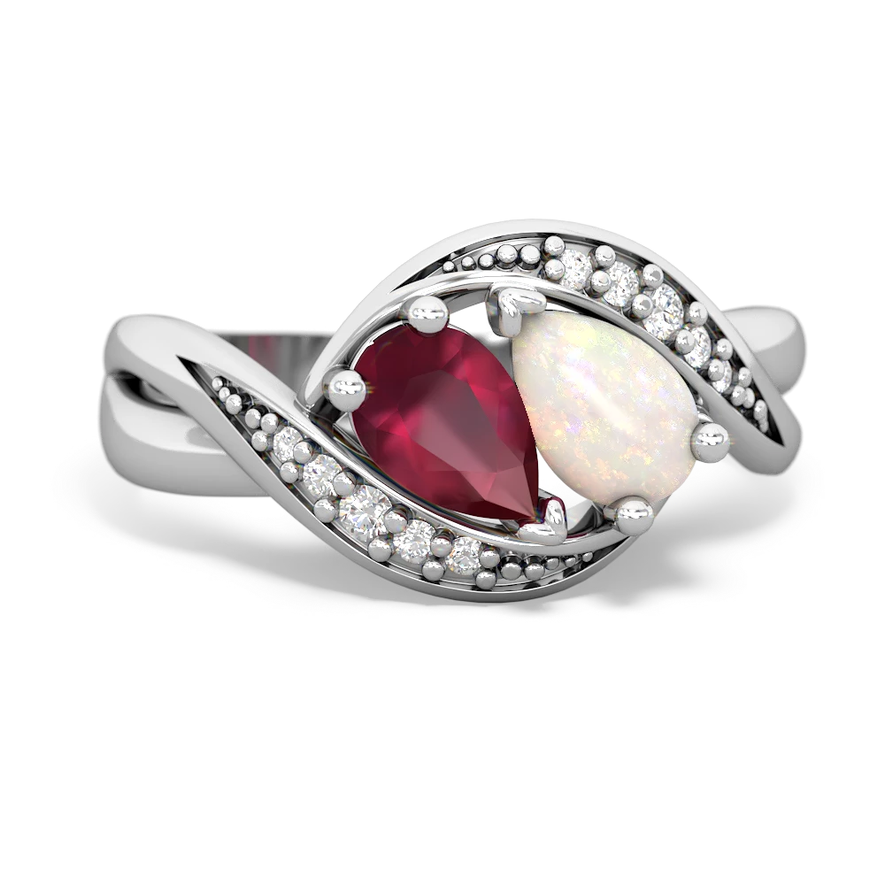 Ruby Summer Winds 14K White Gold ring R5342