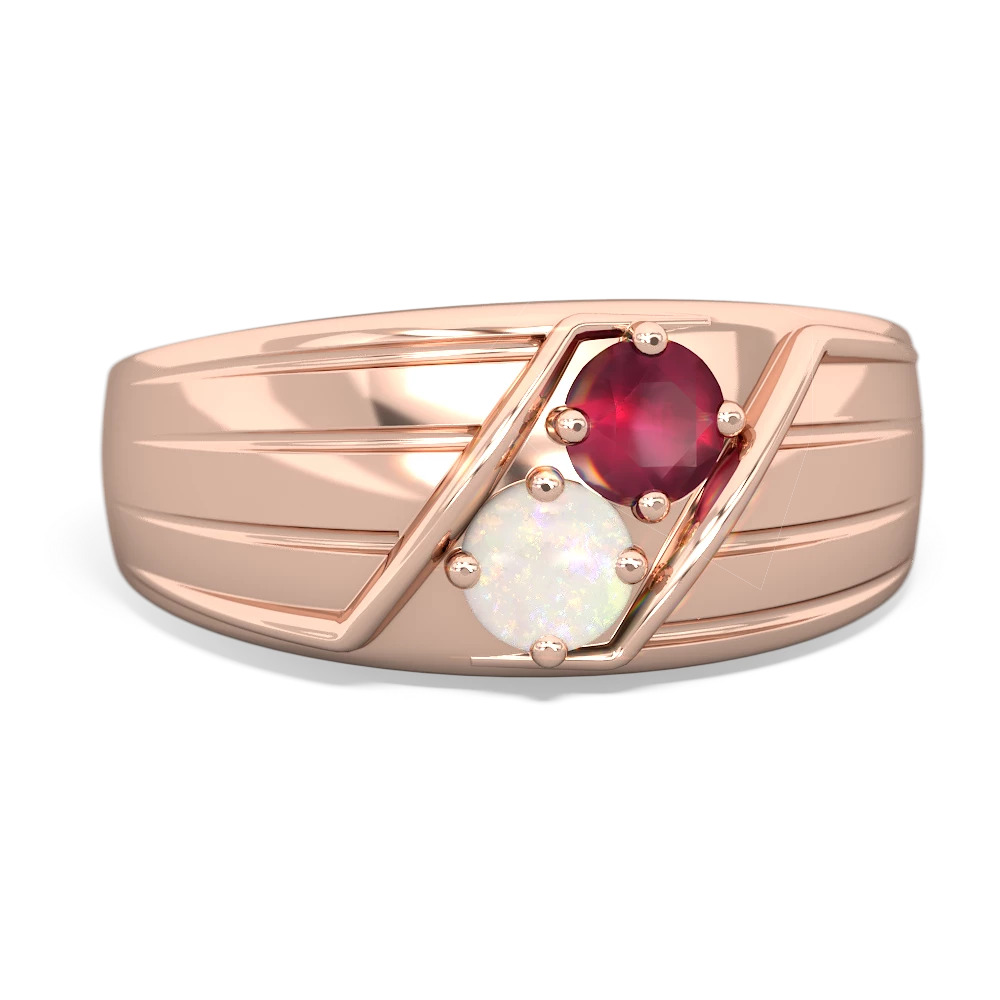 Ruby Men's Streamline 14K Rose Gold ring R0460