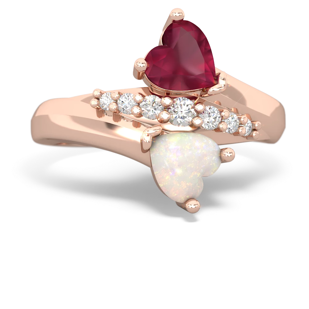 Ruby Heart To Heart 14K Rose Gold ring R2064