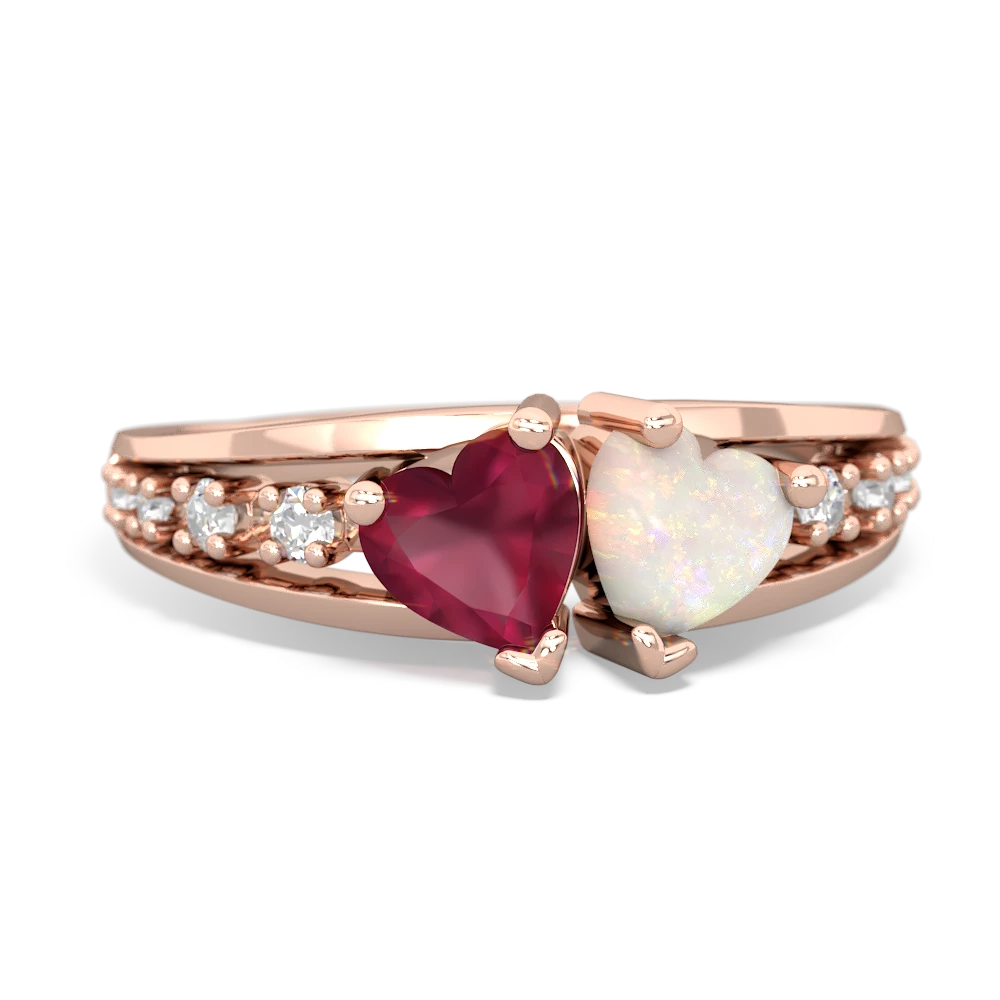 Ruby Heart To Heart 14K Rose Gold ring R3342