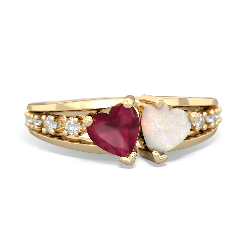 Ruby Heart To Heart 14K Yellow Gold ring R3342