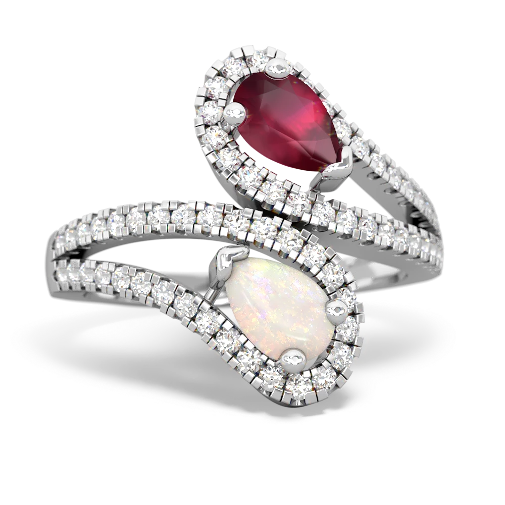 Ruby Diamond Dazzler 14K White Gold ring R3000