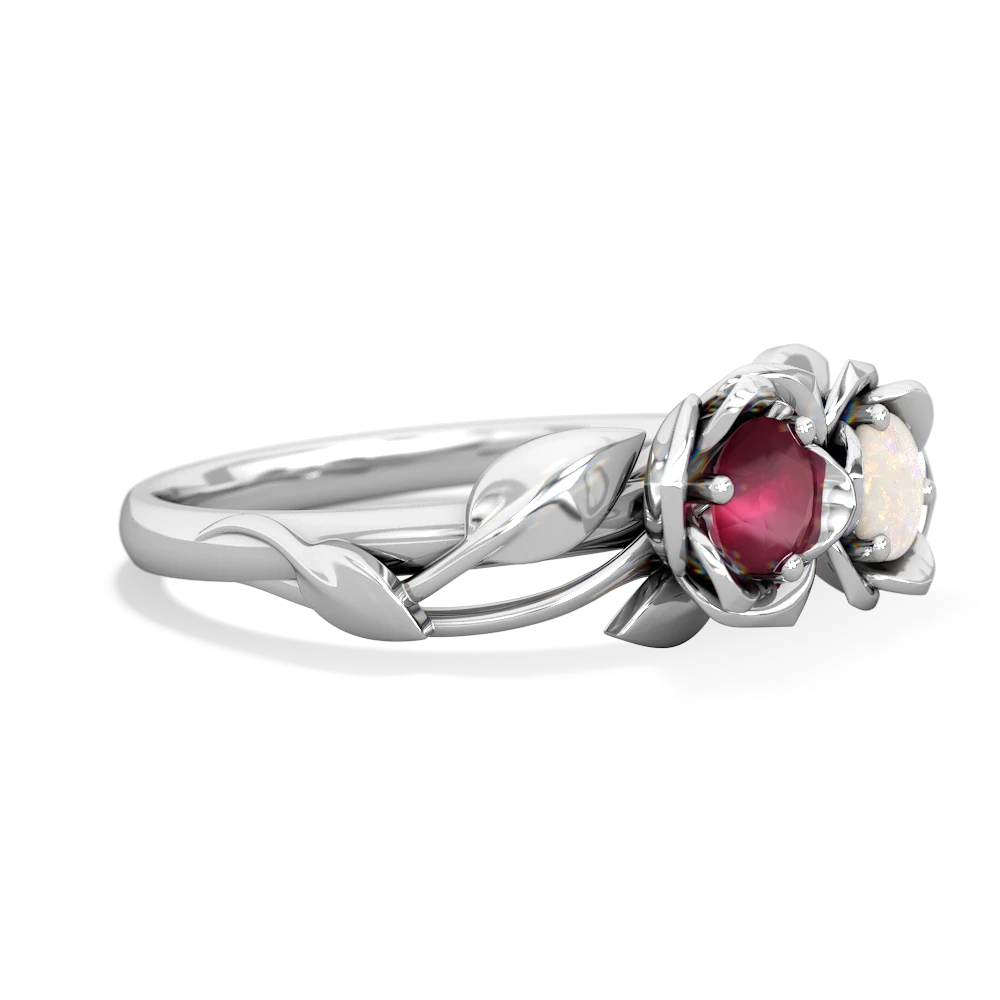 Ruby Rose Garden 14K White Gold ring R5510