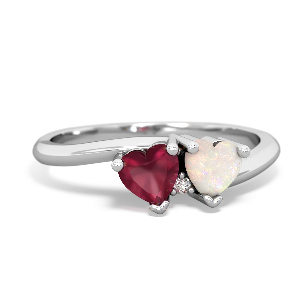 Ruby Sweethearts 14K White Gold ring R5260