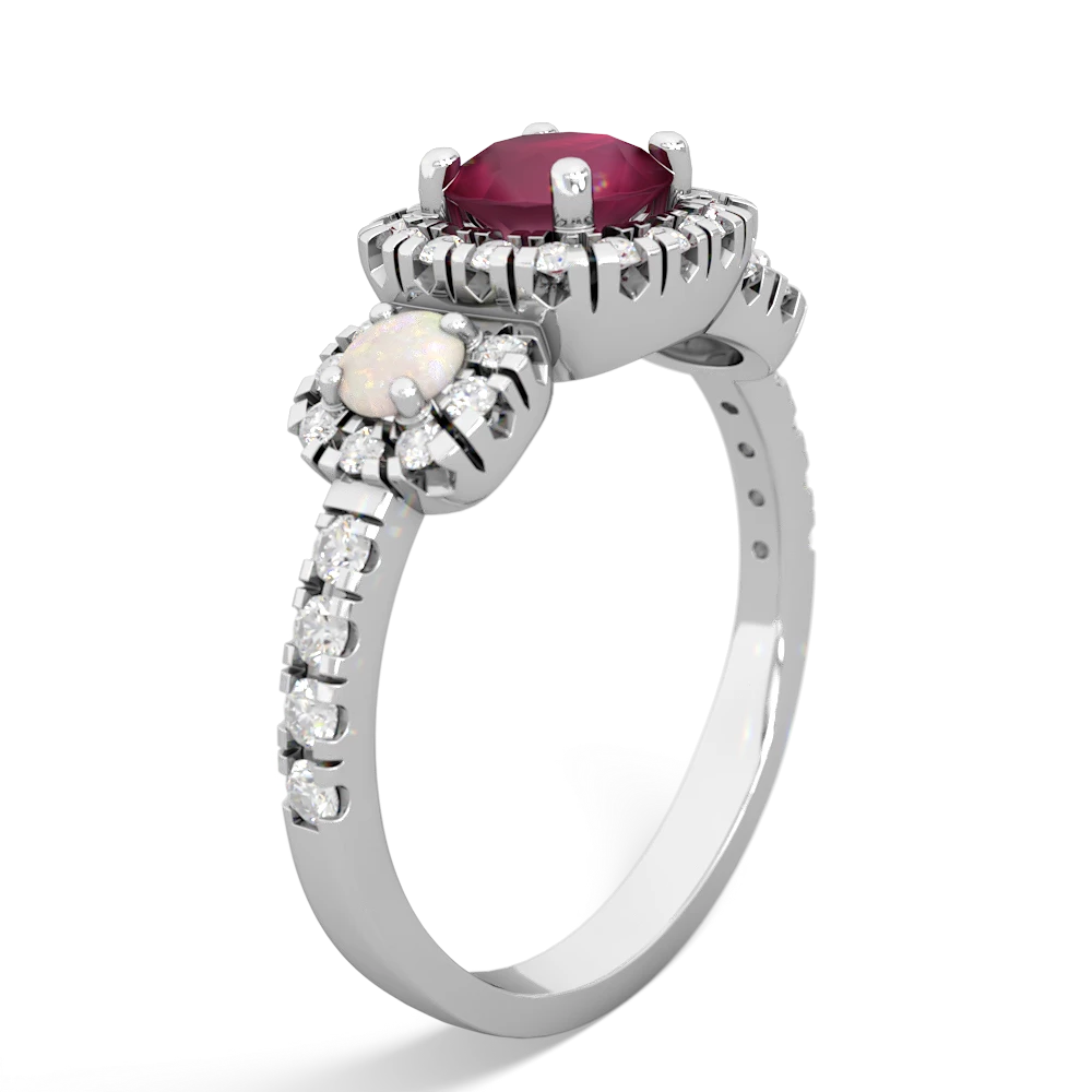 Ruby Regal Halo 14K White Gold ring R5350