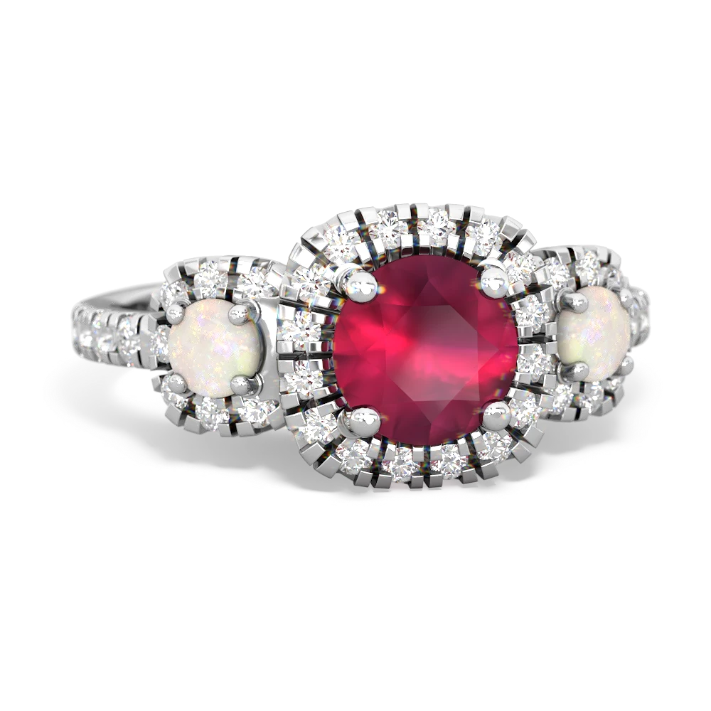 Ruby Regal Halo 14K White Gold ring R5350