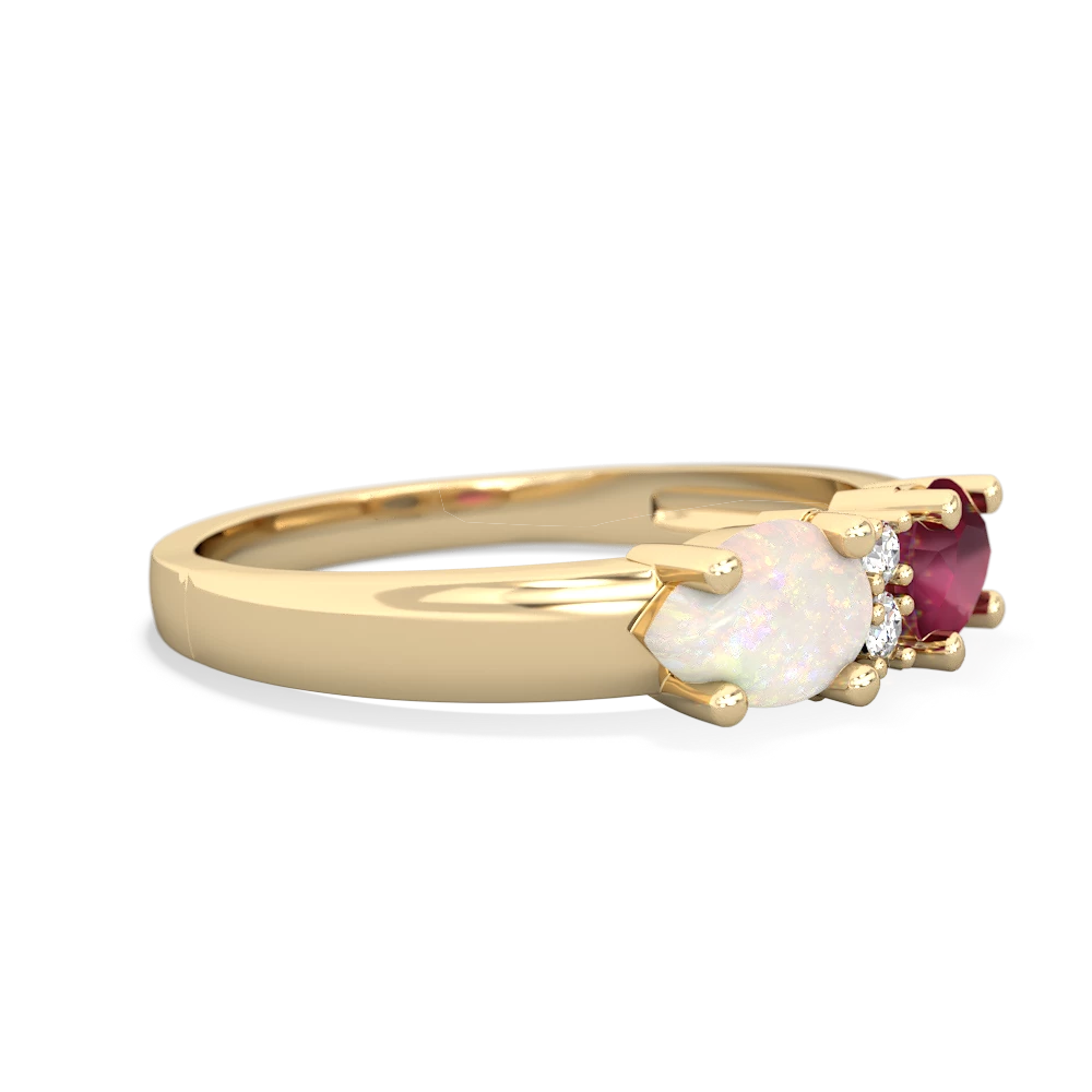 Ruby Pear Bowtie 14K Yellow Gold ring R0865