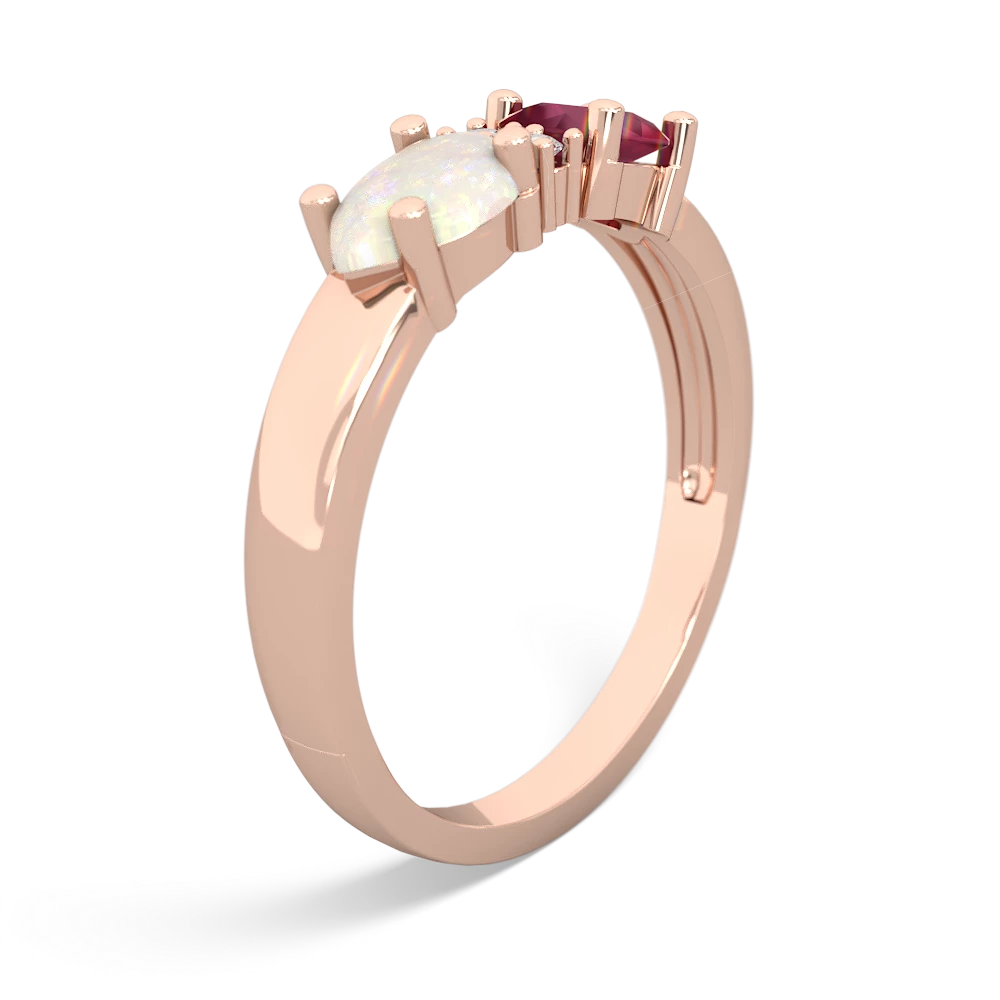 Ruby Pear Bowtie 14K Rose Gold ring R0865