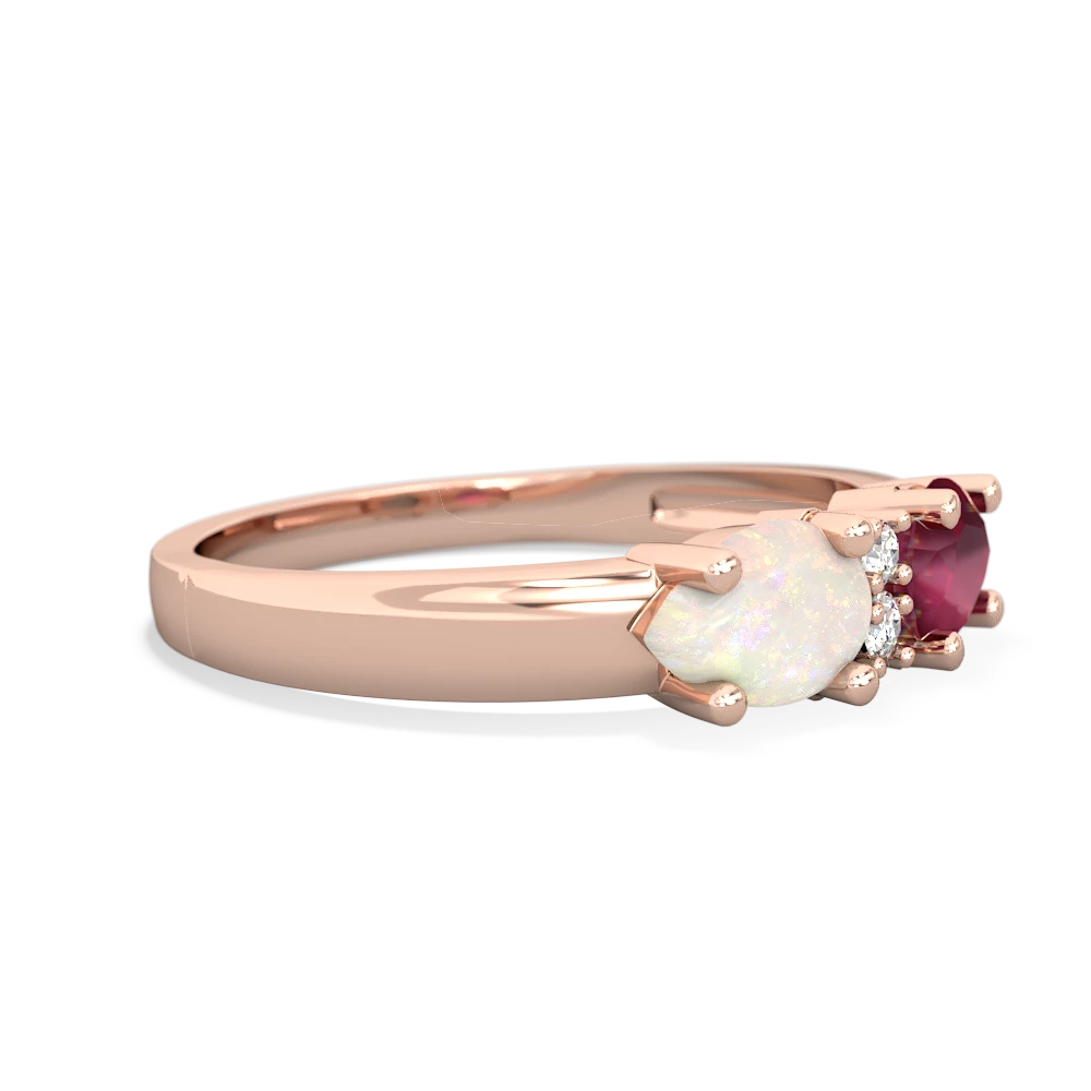 Ruby Pear Bowtie 14K Rose Gold ring R0865