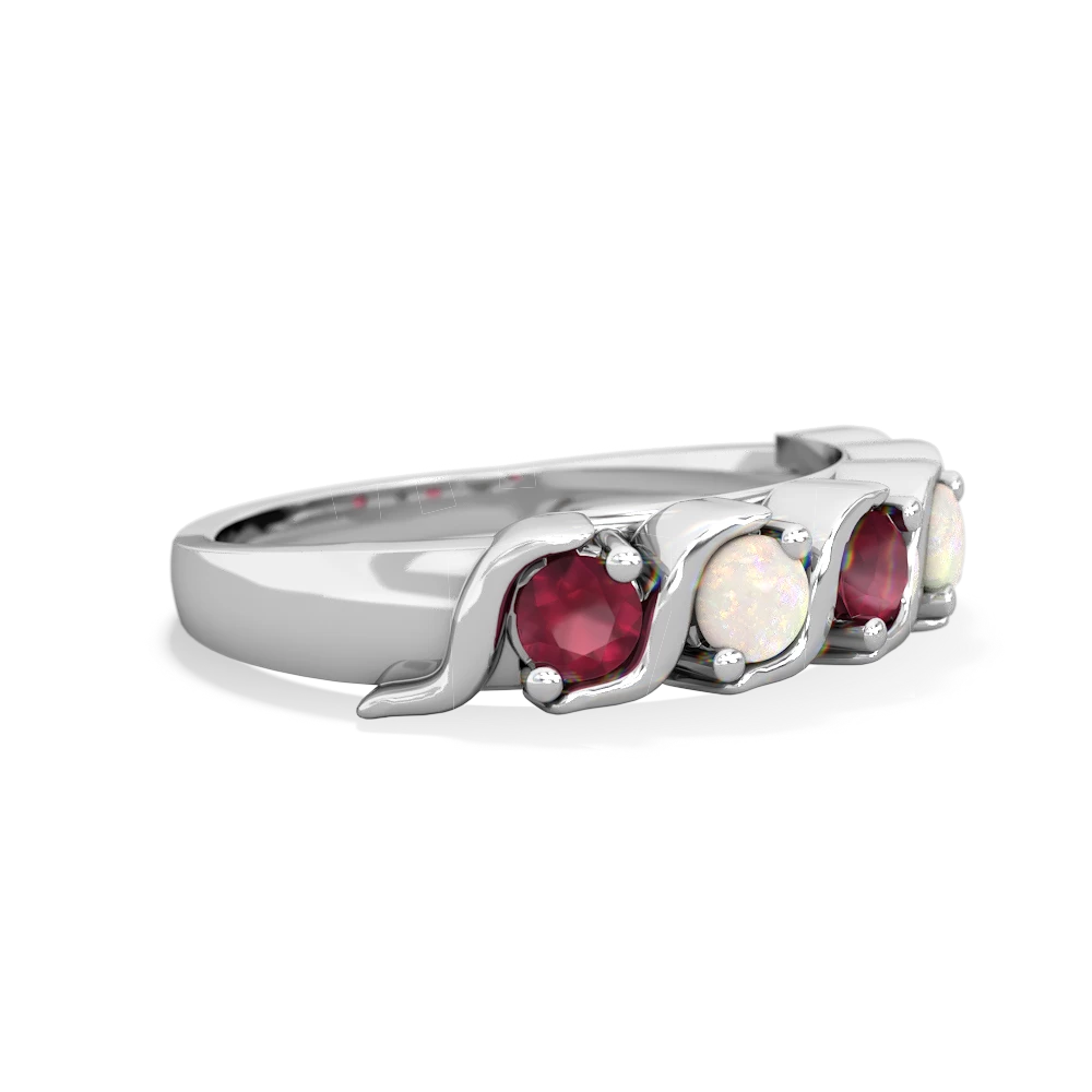 Ruby Anniversary Band 14K White Gold ring R2089