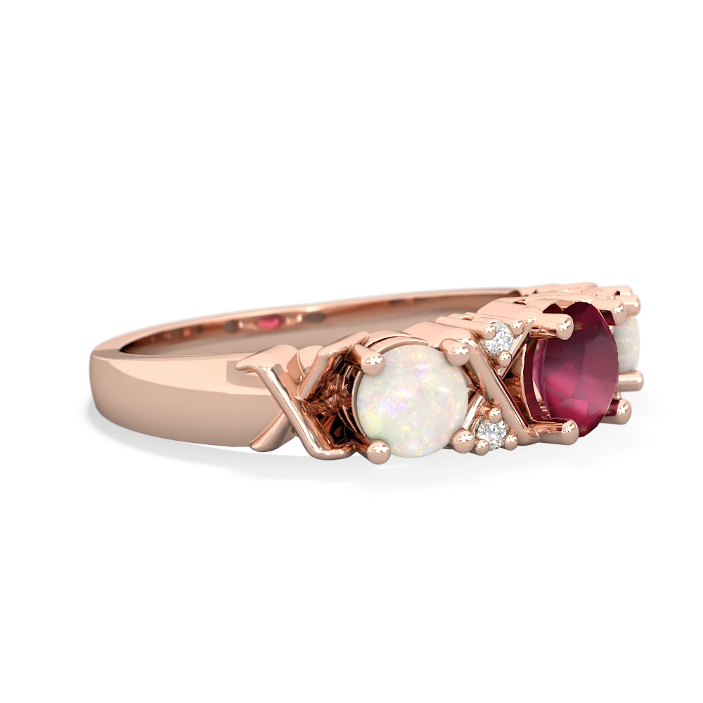 Ruby Hugs And Kisses 14K Rose Gold ring R5016