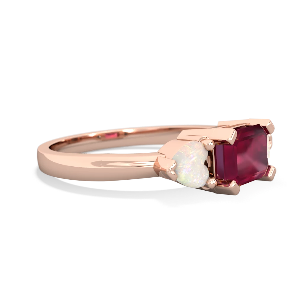 Ruby Three Stone 14K Rose Gold ring R5235