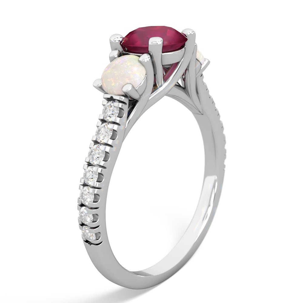 Ruby Pave Trellis 14K White Gold ring R5500